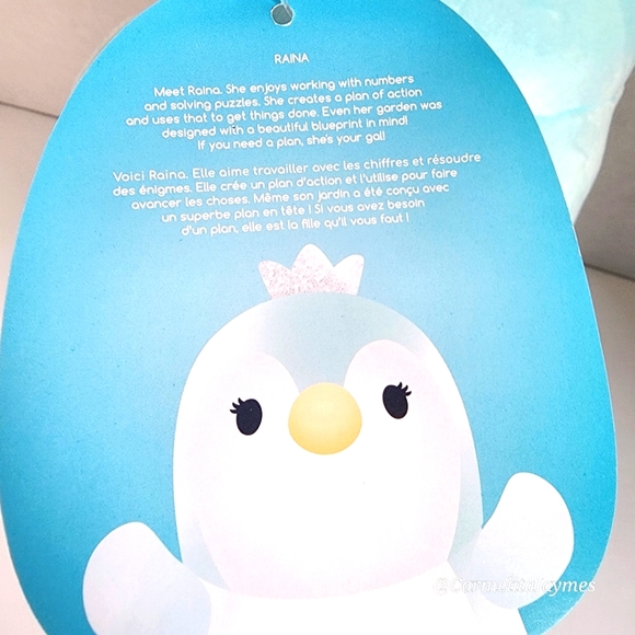 RAINA 🐧 Blue Penguin Hug Mees Original Squishmallow by Kelly Toy ☆》NWT《☆ - Picture 7 of 8